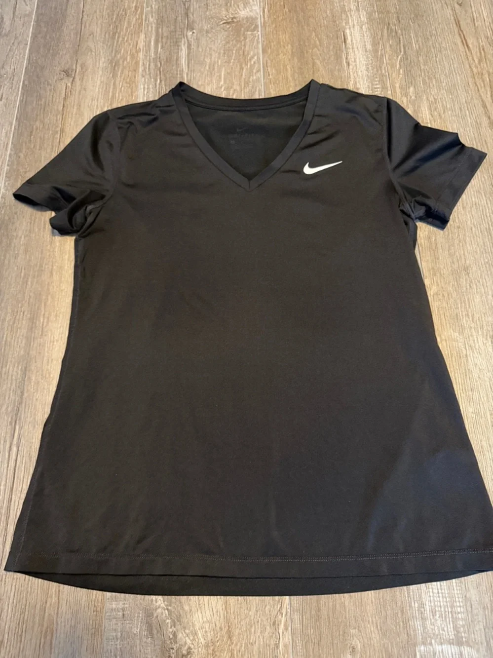 Nike Women's Dri Fit Black V-Neck Short Sleeve Athletic Tee